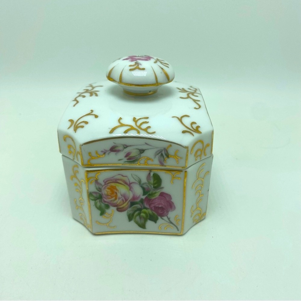 Vintage Matson Hand Painted Porcelain Dresser Box